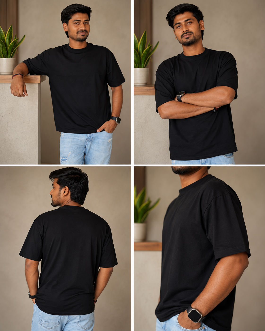 Classic Jet Black Solid Tee