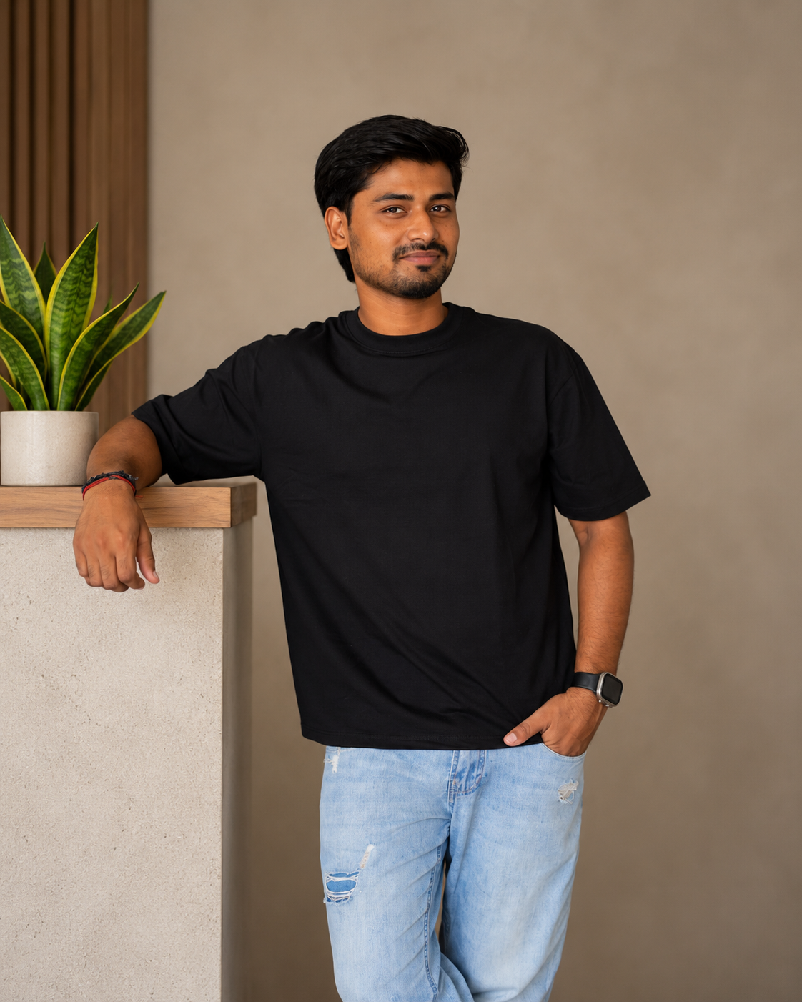 Classic Jet Black Solid Tee