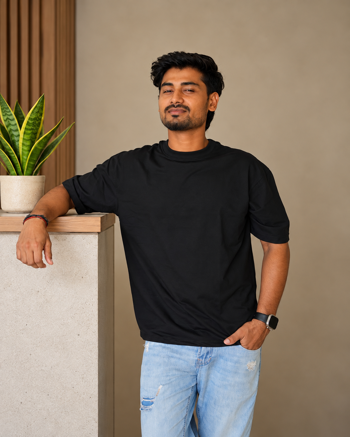 Classic Jet Black Solid Tee