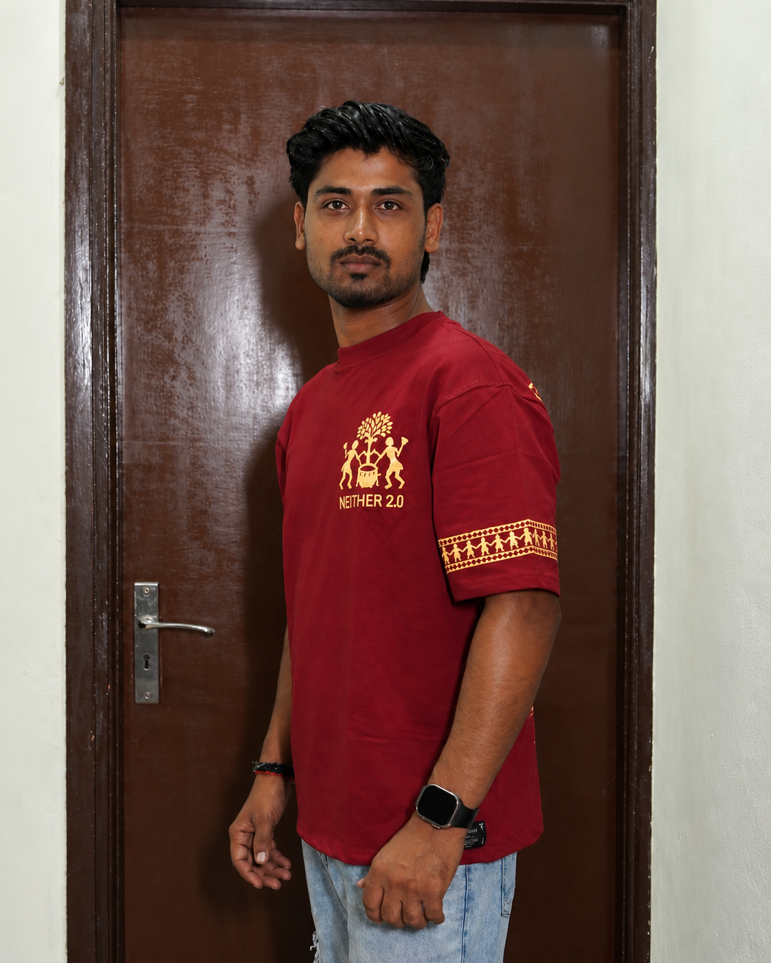 "NEITHER 2.0" Warli Tribal Art Tee