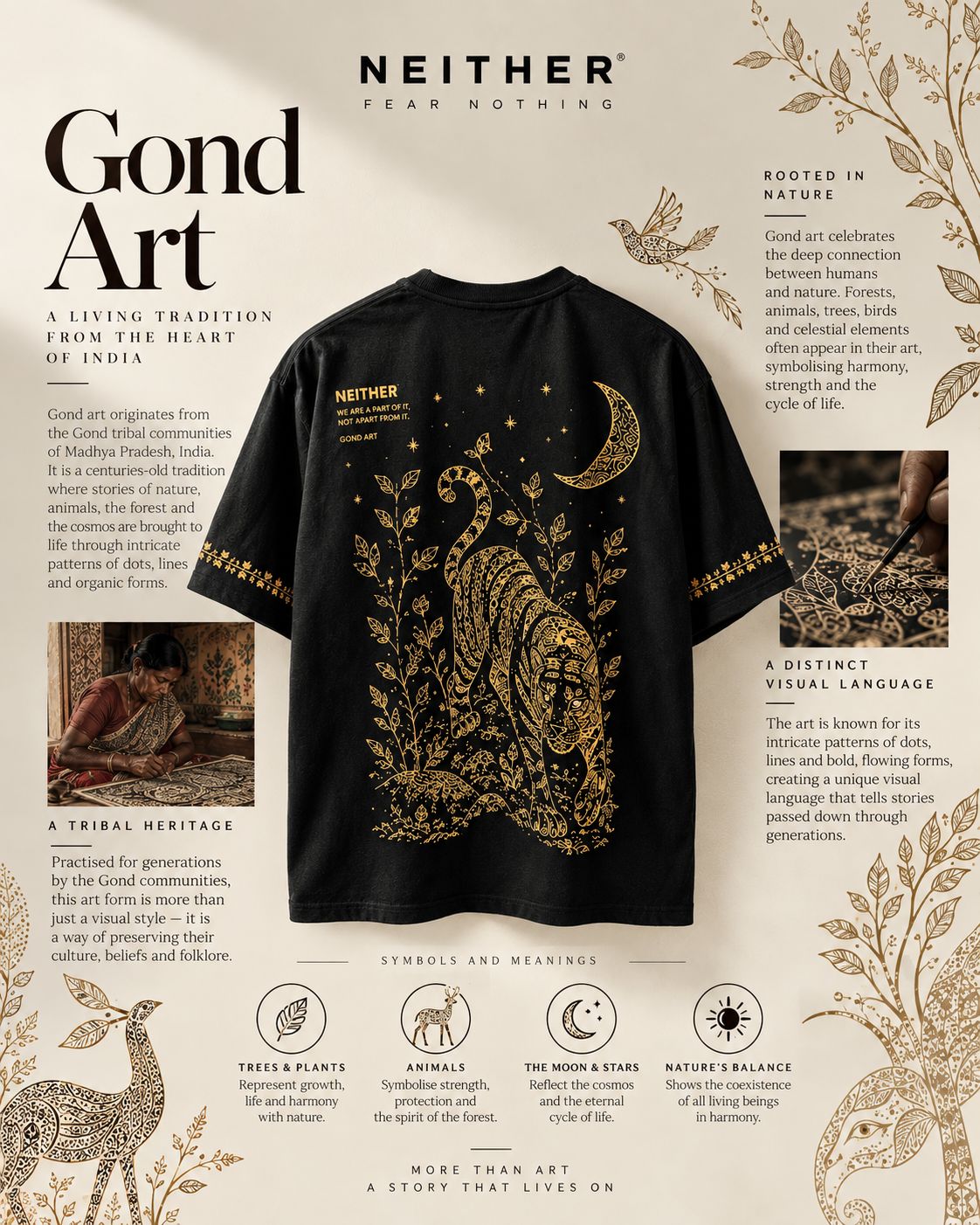 "The Gond Tiger" Celestial Tee