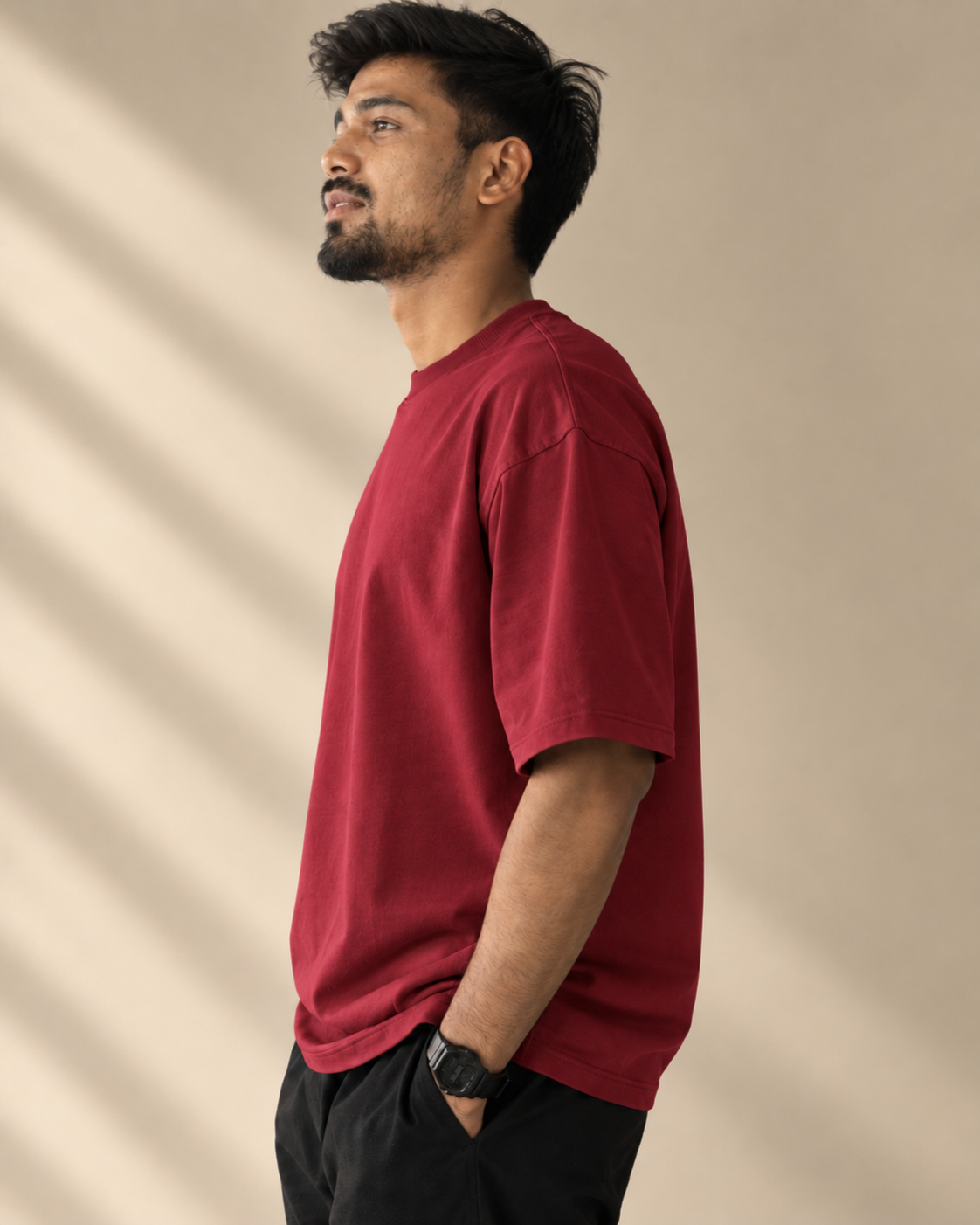 Crimson Maroon Heavyweight Solid Tee